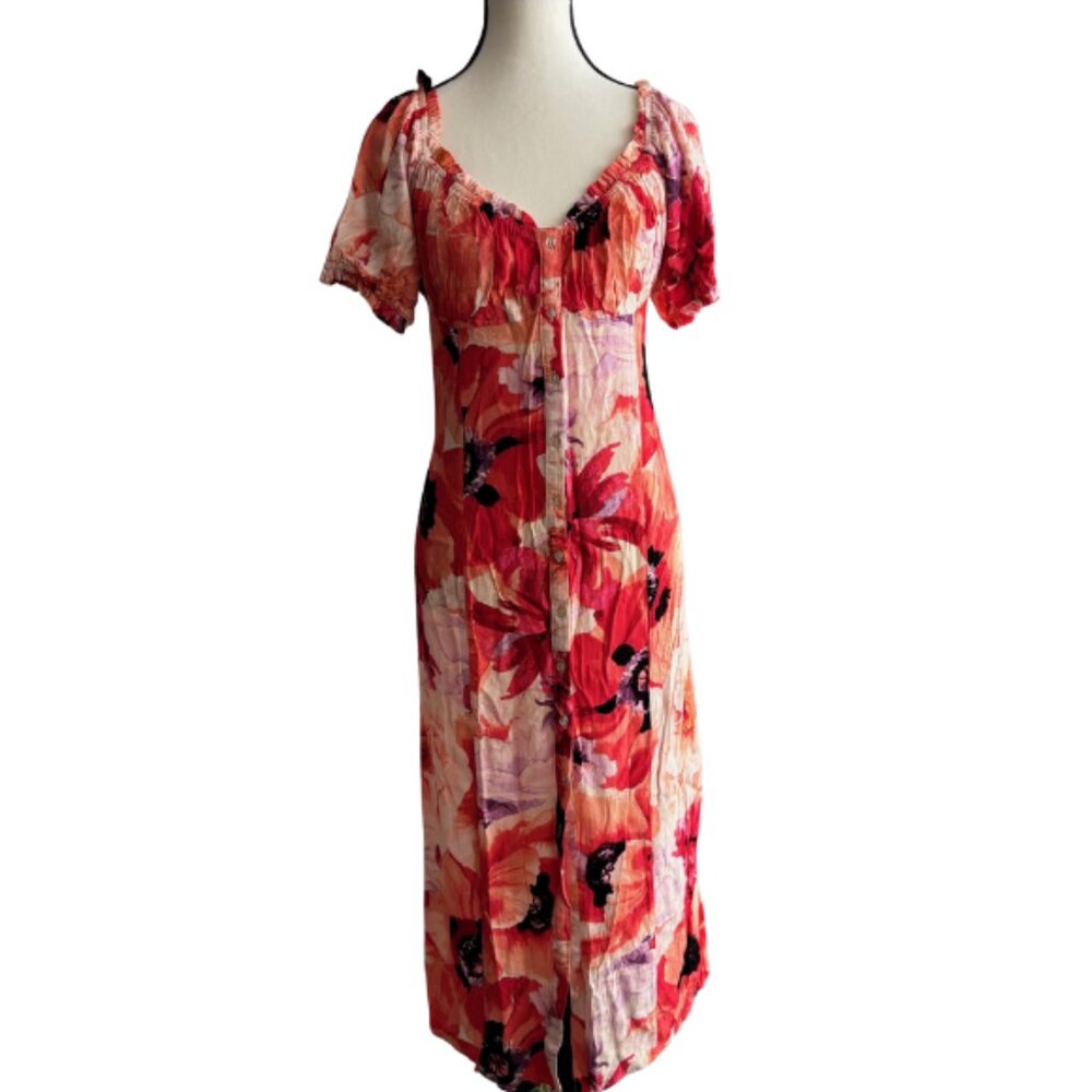 H&M BEAUTIFUL FLORAL DESIGN DRESS,  SZ. L